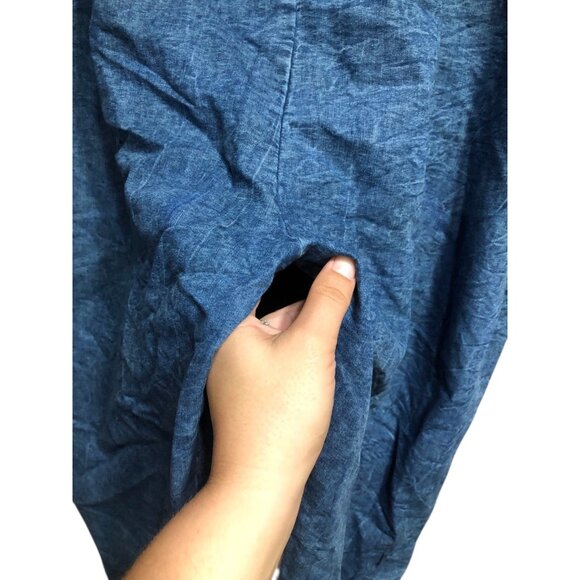 Boho Cowgirl Sweetheart Off Shoulder Denim Romper Key Hole Accent Pockets Sz 1X - Picture 16 of 16